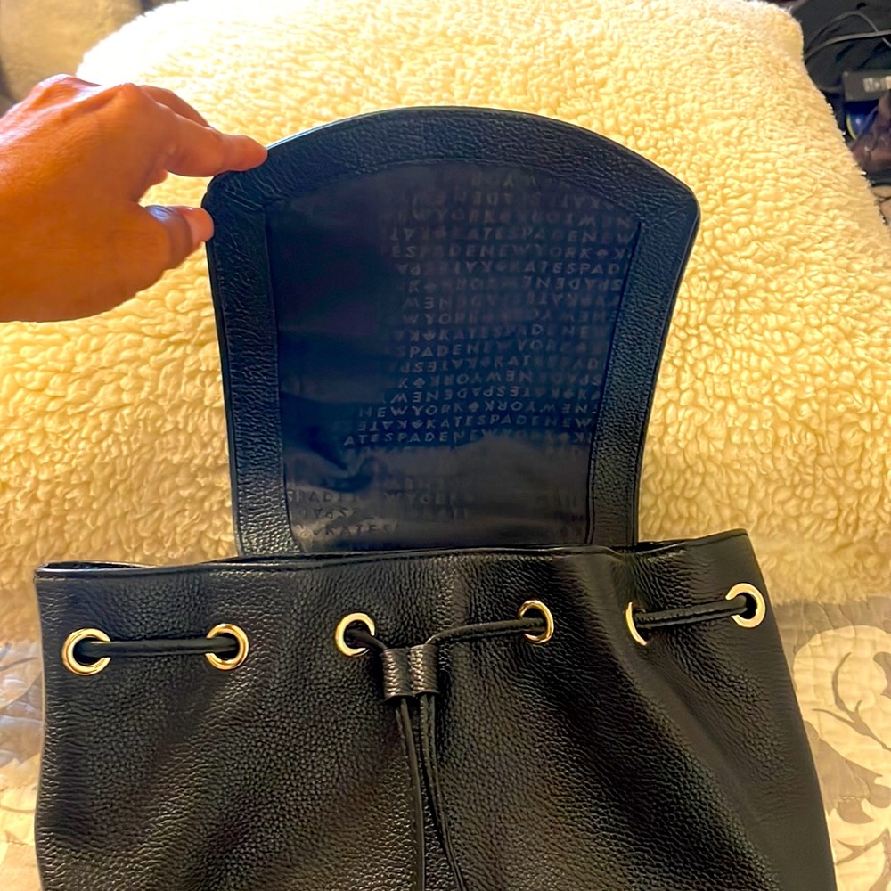 ‼️‼️SOLD‼️‼️Kate Spade black leather backpack ♠️ - Picture 5 of 11
